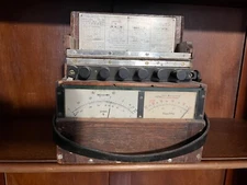 Vintage HERMAN H. STICHT MEGOHMER Dual Gage Wood Case Circa 1910