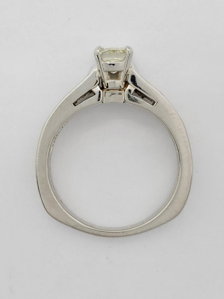 14K Solid White Gold Rectangular Modified GIA Dia… - image 4