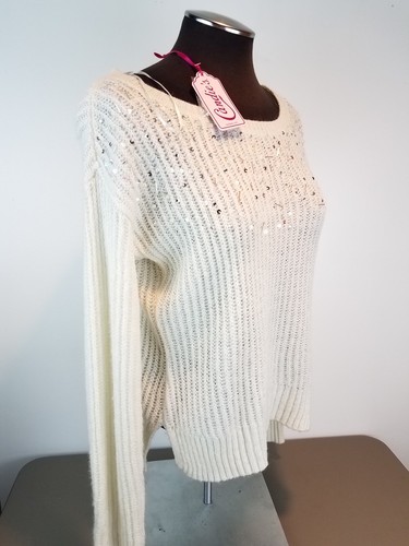 Candies Woman's Long Sleeve Vanilla Ice Sweater Size L ~ NWT - Picture 3 of 10