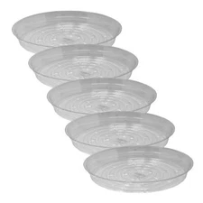 Garden Elements Round Clear Vinyl Plant Saucer, 10" (Pack of 5)