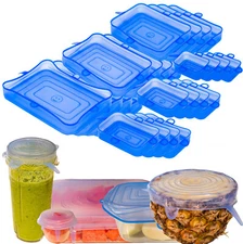 Stretch Lids Reusable Silicone Leak-Proof Food Covers For Bowls Cups Containers