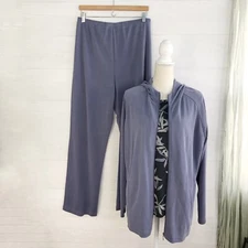 NWT IZOD - 3 Piece Set Dusk blue pants, top, jacket, L-XL