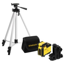 KIT LIVELLA TRACCIATORE LASER + TREPPIEDE FOTOGRAFICO STANLEY CROSS 360°
