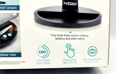 みょーりん Nizoni Wireless 2-1 Led Vanity Mirror, 10x Magnification