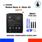 BATTERY BN43 FOR XIAOMI MI REDMI HONGMI NOTE 4 4X 4100mAh 2017 QUALCOMM OEM TOOL