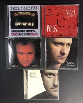 Lot of 5 PHIL COLLINS No Jacket Required Hits But Seriously Both Sides Paris CD
