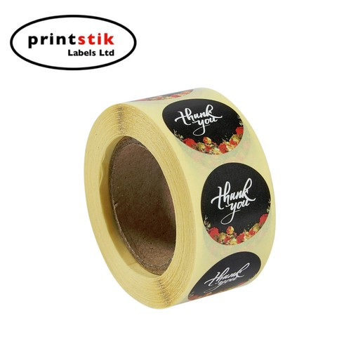 x100 Thank You Stickers For Your Purchase Business Labels Round Heart Wedding - Picture 33 of 73