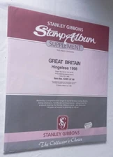 STANLEY GIBBONS DAVO 'GREAT BRITAIN' 1998 2-PEG HINGELESS STAMP ALBUM SUPPLEMENT