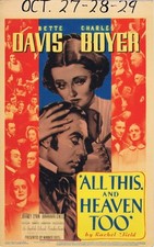 ALL THIS AND HEAVEN TOO Original Vintage Mini Window Card Bette Davis