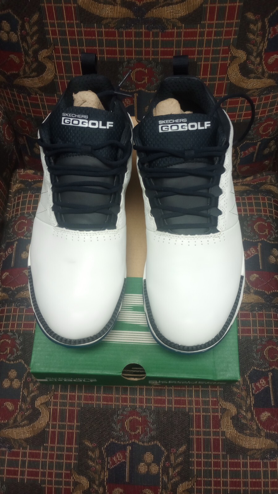 Skechers GoGolf White/Navy Elite 3 Golf Shoes