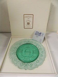 Longaberger Dresen Tour Plate 1997 Edition Heisey Glass Greeb w// Original Box