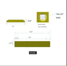 4T6230 Cutting Edge For D3B/D3C Caterpillar 34 1/4in X 6.5in X 5/8in
