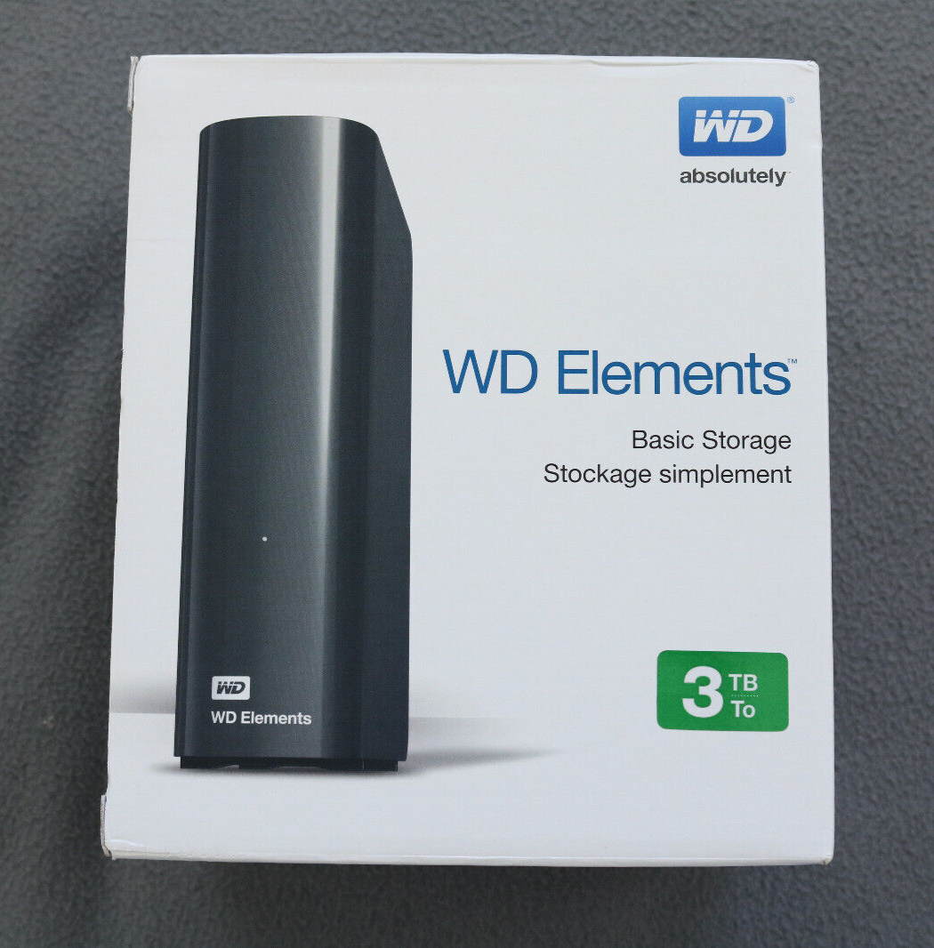 Western Digital Elements 3TB External Hard Drive (WDBWLG0030HBK-04)-image