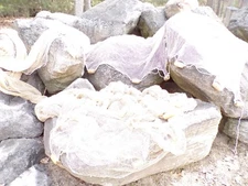 LG Antique 80' Fishing Net Nautical Marine Decor Buoy Float 39 Cedar Net Floats