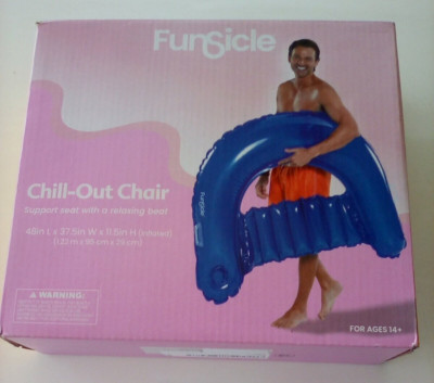 2-pack  new inflatable Funsicle Midnight Blue Chill-Out pool Chairs