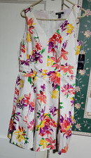 SIZE 12 - CHAPS SUMMER DRESS - NEW WITH TAG - TRANSPARENT SHOULDER STRAPS - NICE