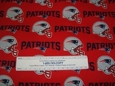 New England Patriots NFL Football Red Cotton Fabric 58"W x 18" L 1/2 Yard