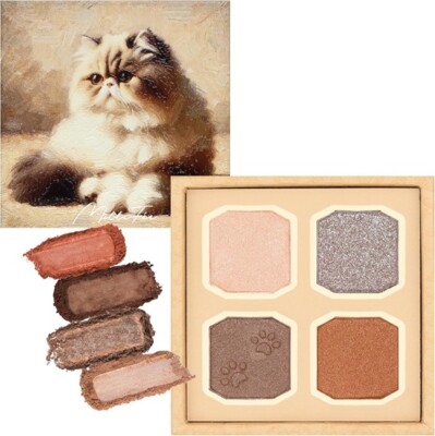 MilleFee My Kitty Eye Palette 3.2g 01 Exotic Shorthair Cat 4 Colors