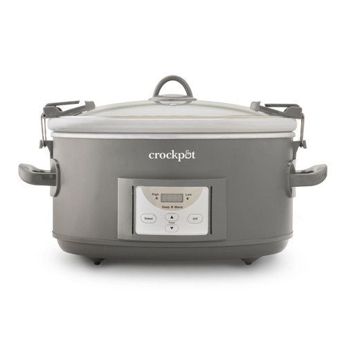 Programmable 7-Quart Cook and Carry Slow Cooker, Grey