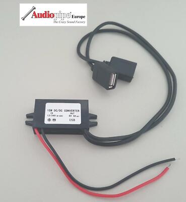 Spannungswandler Konverter DC-DC 8-36V Eingang auf 2x 5V USB Buchse 3A 15W Nr.25