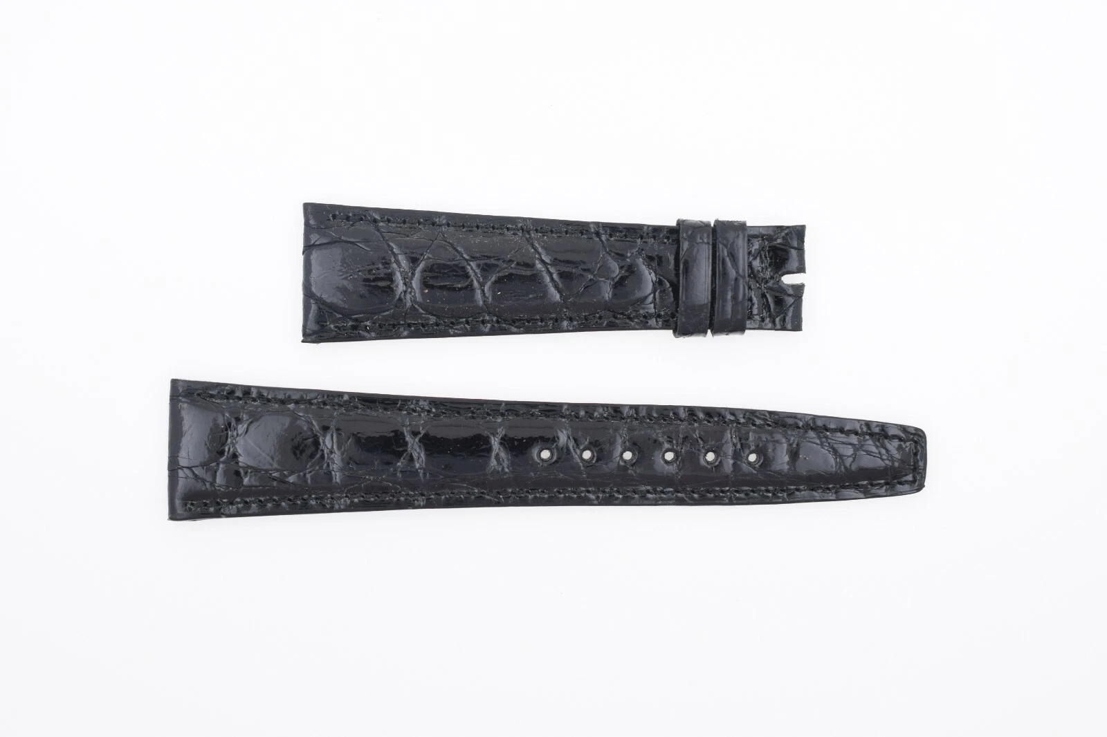 Bracelet de montre vintage en cuir noir GUCCI NOS 21/16 21 mm (SO955) 