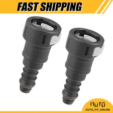 2pcs Fuel Line Quick Connect Straight Push-On Single Barb Adapter Connector