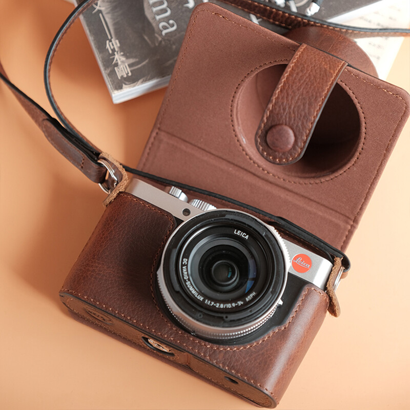 Real Cowhide Camera Cases Cover Bag Bodysuit Fit For Leica D-LUX 