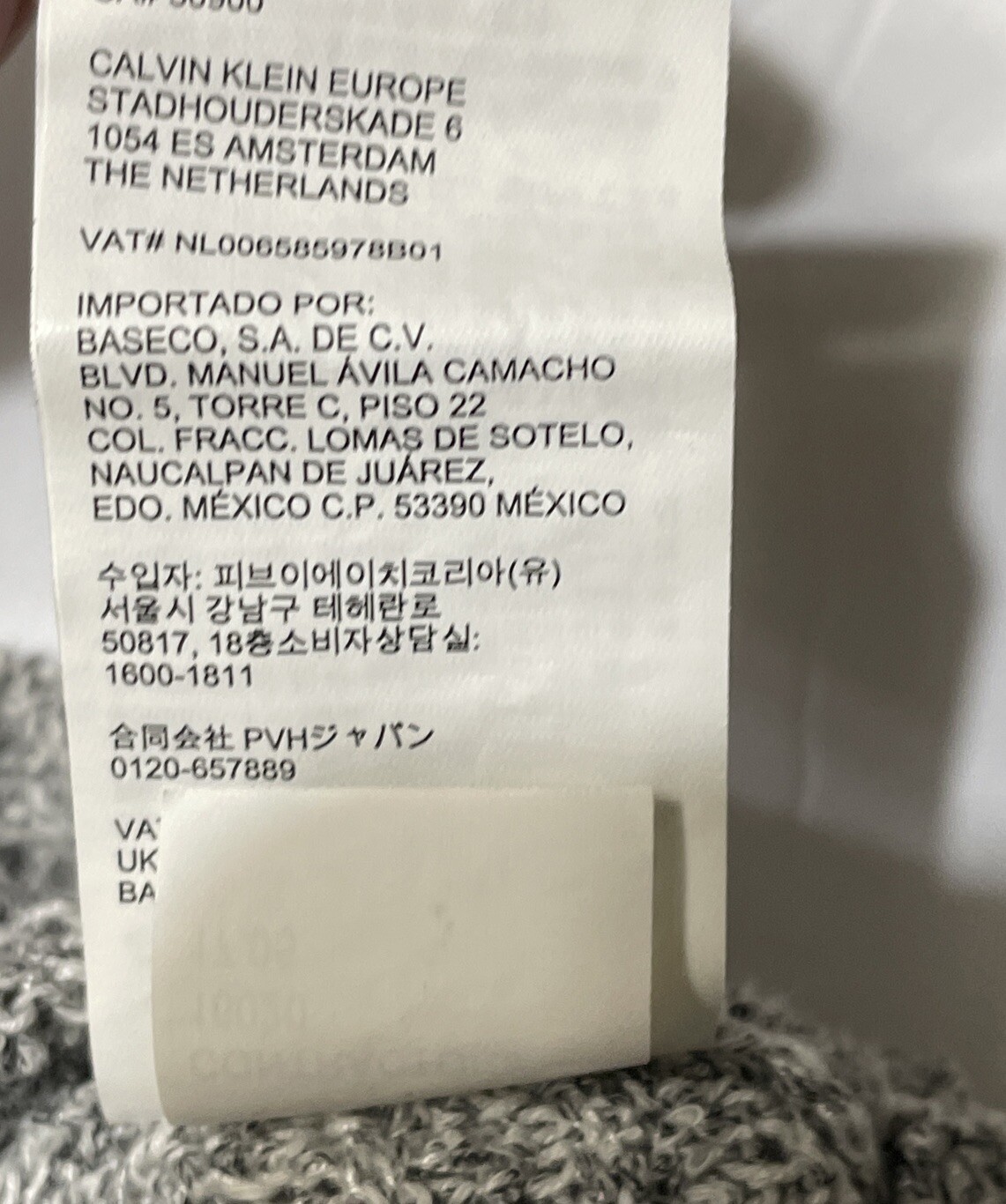 Calvin Klein Jeans Gray Marled Textured Knit Sweater - Size XL - V-Neck Top thumbnail 6