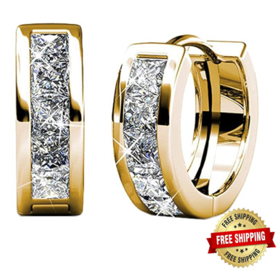 Aretes 18K Brincos Femininos Pendientes Joyeria Fina de Moda De Oro Para Mujer