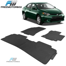 Fits 14-19 Toyota Corolla Heavy Duty Latex Floor Mats Front & Rear Full Set