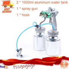 Handheld Automatic Polyurethane Spray Gun Foam Sprayer Double Head+2*1L Tank New
