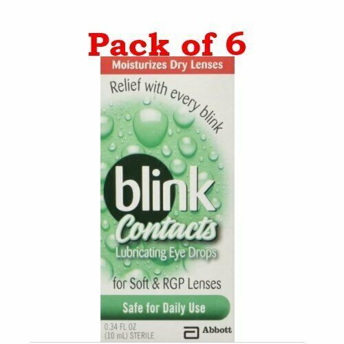 Blink Contacts Lubricating Eye Drops Soft & RGP Lenses Sterile 0.34oz