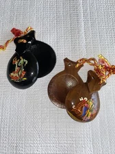Vintage Collectible Pair Wooden Castanets Flamenco Dancers Bullfighter