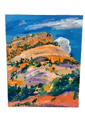 VTG Abstract Still Life Mountain Landscape Oil Painting Canvas Wall Art Original