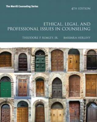 Ethical, Legal, and Professional Issues in Counseling by Jr. Remley, Theodore P.