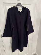 Clements Ribeiro Ladies 3/4 Sleeve Wool Cardigan Coat Overcoat - Size L Uk 14