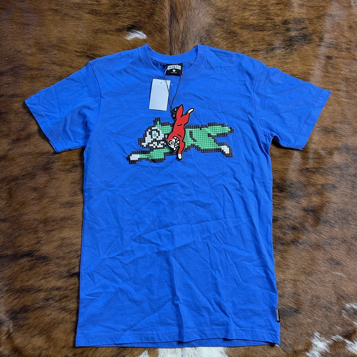 Billionaire Boys Club BBC Ice Cream Running Dog Run Raglan T-Shirt Blue Small