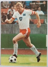 Horst Hrubesch handsignierte Autogrammkarte Hamburger SV 80ziger Jahre AK SELTEN