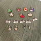 Vintage Avon CHRISTMAS BUTTON COVERS & Earrings Snowman Bracelet 16pc Lot — photo 1