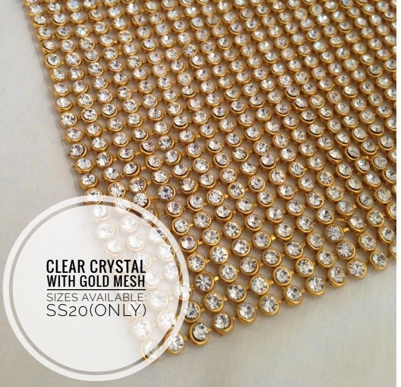 Ferro Su Fissaggio a Caldo Chaton Brillantini Strass Argento Oro & Ab Strisce - Immagine 2 di 4