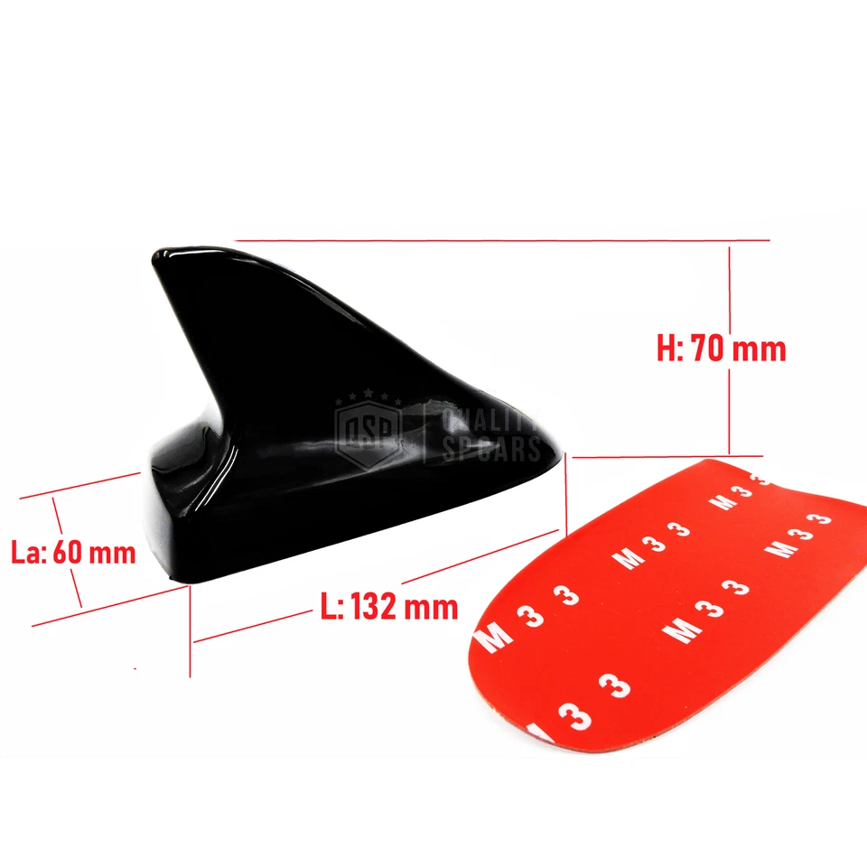 ANTENNA FINTA PINNA DI SQUALO Estetica adesiva Nera Compatibile con Land Rover - Immagine 4 di 4