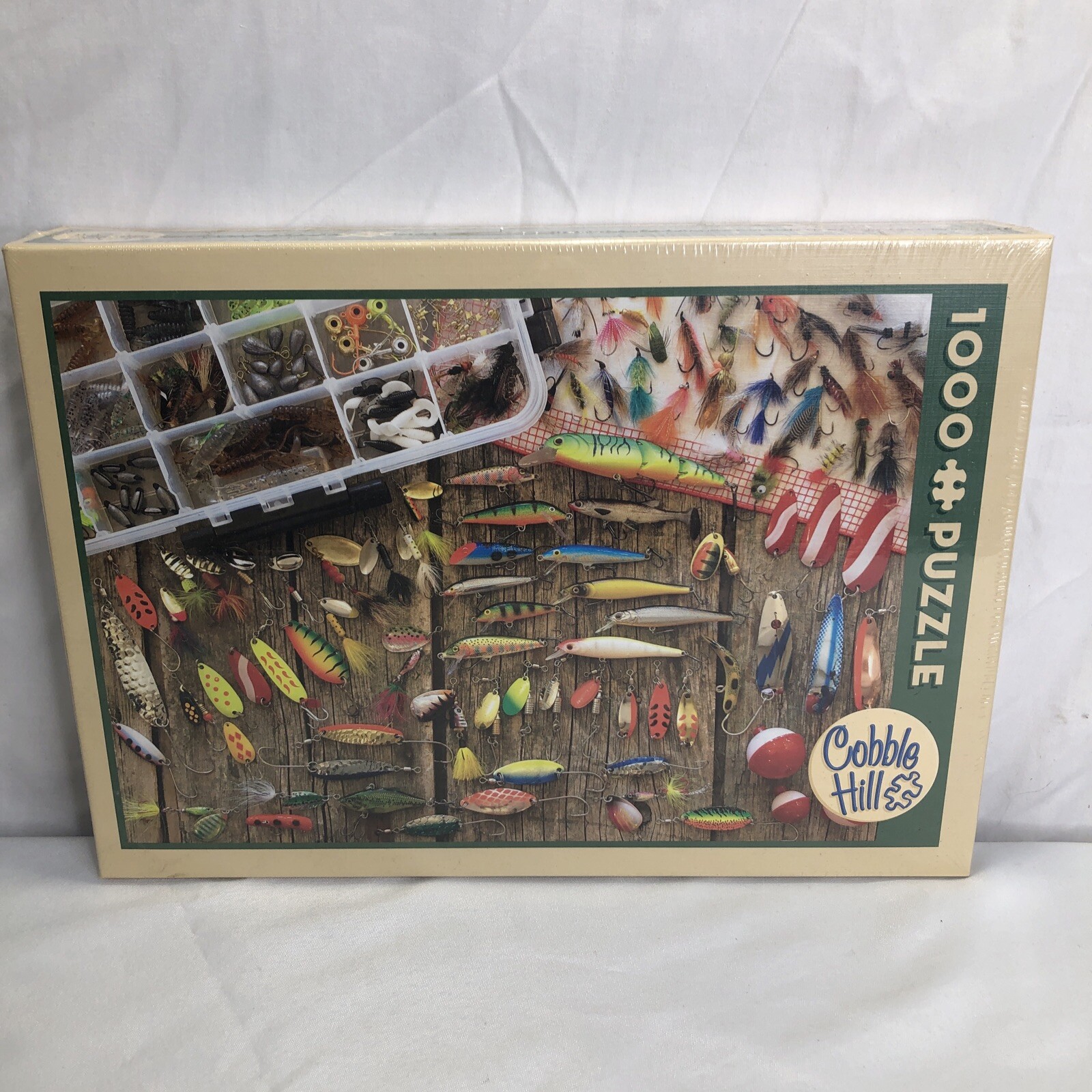Cobble Hill "Fishing Lures" 1000 Piece Jigsaw Puzzle, 26" x 19", NEW