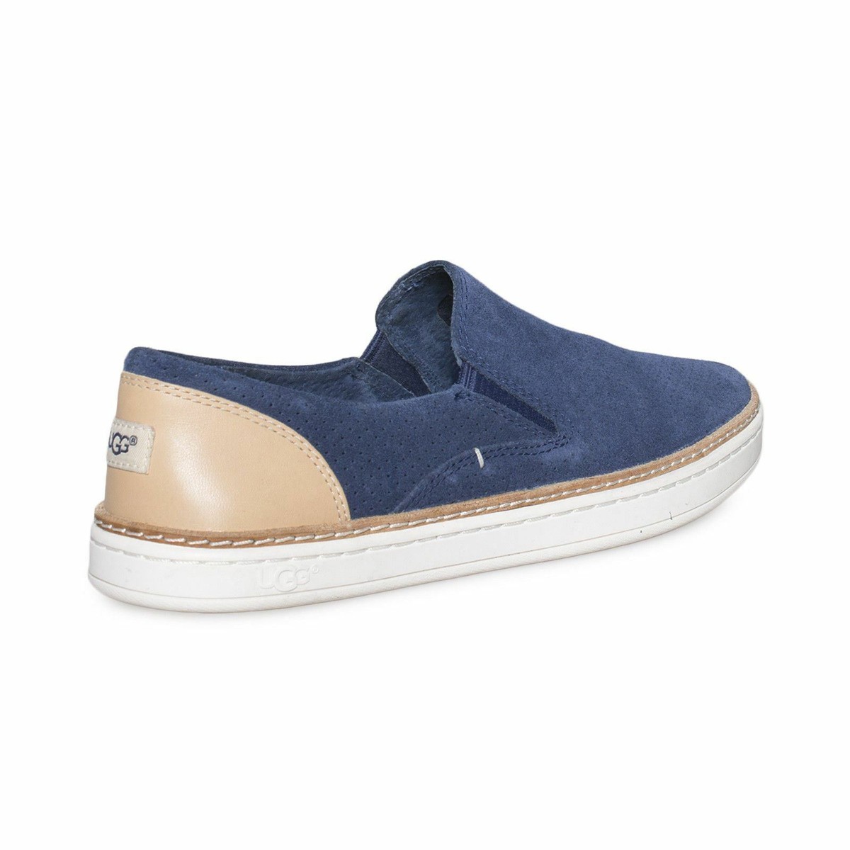 UGG FLATS SUEDE SLIP ON SHOES 1004766 アグ UGG ADLEY PERF NAVY SUEDE LEATHER SLIP ON SNEAKER WOMEN'S