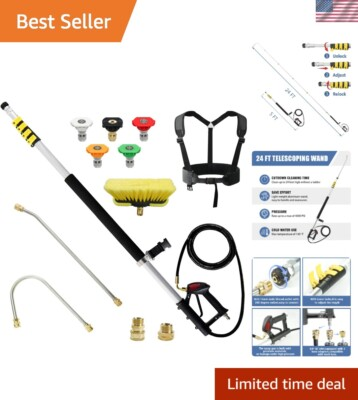 #ad Lightweight 24 FT Telescoping Pressure Washer Wand with Multi Spray Nozzles $263.99