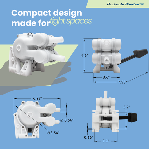 Pactrade Marine Boat/RV Water Pump - Left Foot Operated (4 Gallons/Min) - Foto 3 di 5