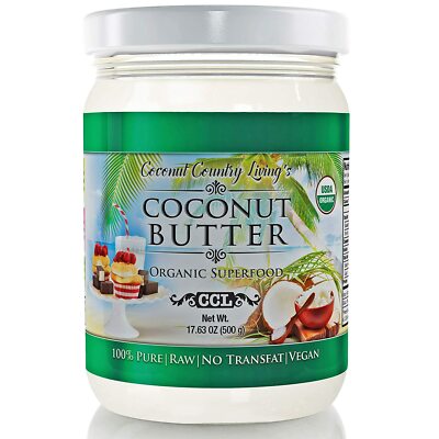 Organic Coconut Butter 2 Pack 17.63 oz each Stone Ground Pureed w/ E-Book of Org