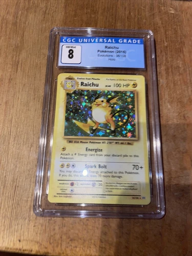 Pokemon Raichu XY Evolutions Holo Rare Card 36/108 CGC Mint 8