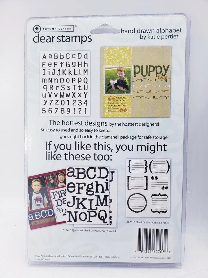 Estampillas transparentes de hojas de otoño de 2" alfabeto de garabatos y alfabeto dibujado a mano Foto 3 de 4