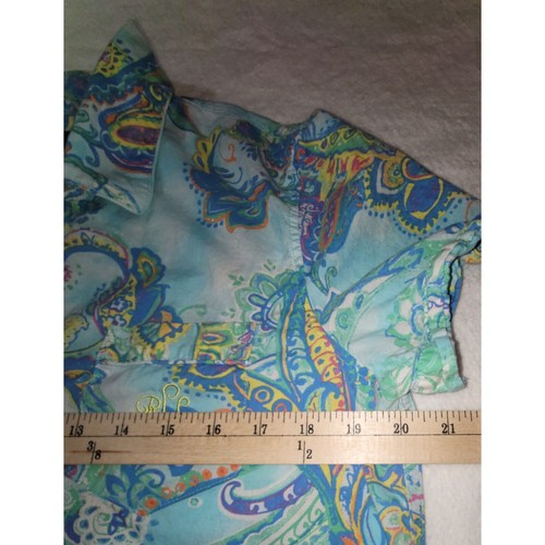 RALPH LAUREN Juniors large button up Pajama shirt, paisly - Picture 4 of 6