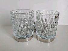 NEXT CLEO SILVER GLASS TOUCH CONTROL 2 TABLE LAMPS 
